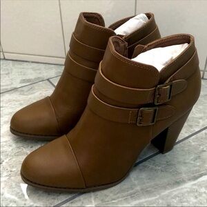 Women’s Brown Buckle Ankle Booties